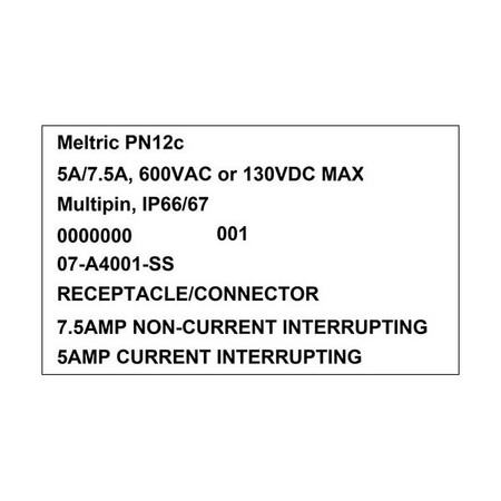 Meltric 07-A4001-SS RECEPTACLE 07-A4001-SS